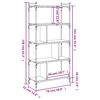 vidaXL Bookcase 5-Tier Grey Sonoma 76x32x158 cm Engineered Wood
