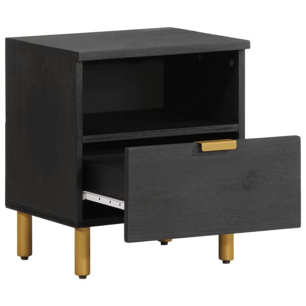 vidaXL Bedside Cabinet Black 40x33x46 cm Engineered Wood