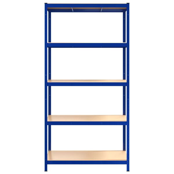 vidaXL 5-Layer Storage Shelf Blue Steel&Engineered Wood