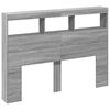 vidaXL Headboard Cabinet with LED Grey Sonoma 140x17x102 cm