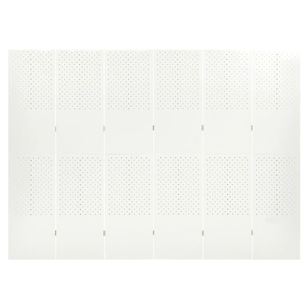 vidaXL 6-Panel Room Divider White 240x180 cm Steel