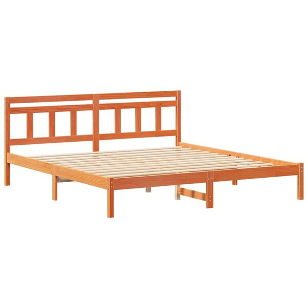 vidaXL Bed Frame Brown 200 x 200 cm Solid Pine Wood