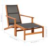 vidaXL Garden Chair with Footrest Solid Eucalyptus Wood and Textilene