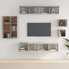 vidaXL 8 Piece TV Cabinet Set Concrete Grey Engineered Wood