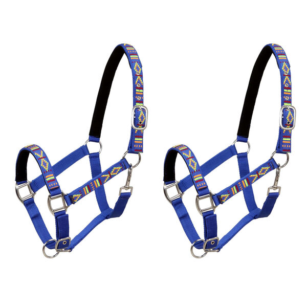 vidaXL Head Collars 2 pcs for Horse Nylon Size Full Blue
