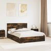 vidaXL Storage Bed with Drawer Smoked Oak 135 x 190 cm Engineered Wood
