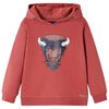 vidaXL Kids'Hooded Sweatshirt Burnt Red 128