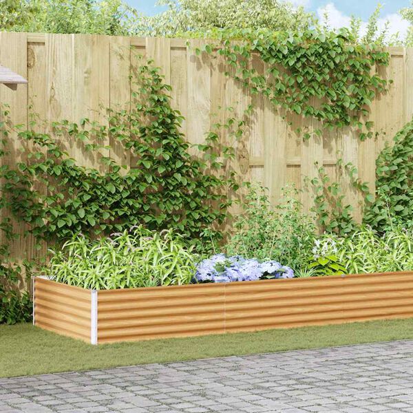vidaXL Garden Raised Bed 775 x 100 x 36 cm Galvanised Steel