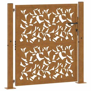 vidaXL Garden Gate 100x100 cm Weathering Steel Leaf Design