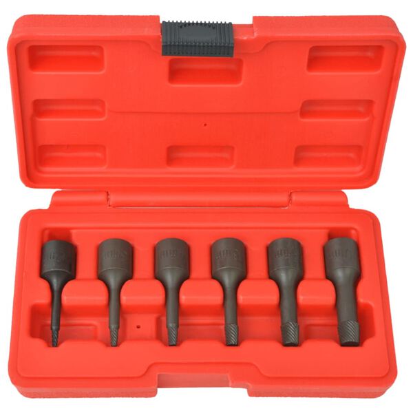 vidaXL Six Piece Screw Extractor Set Steel