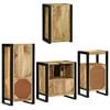 vidaXL Bathroom Furniture Set with Shelf 4 pcs Brown Soild Mango Wood