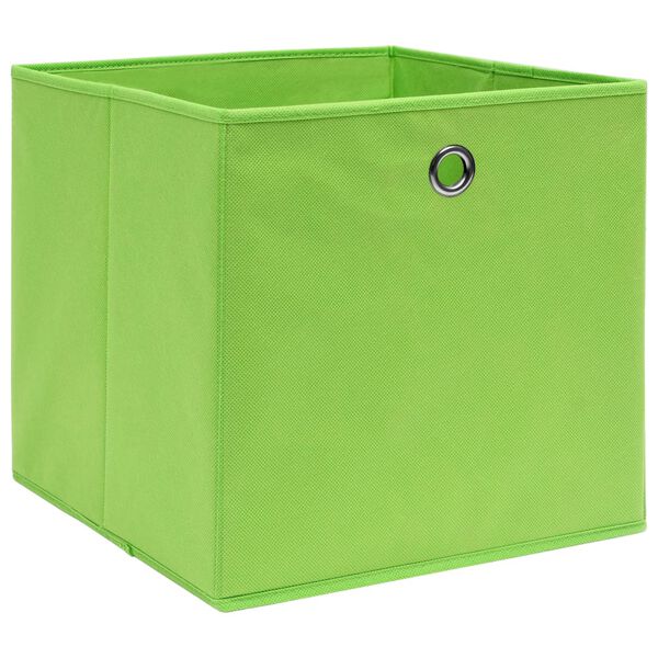 vidaXL Storage Boxes 10 pcs Green 32x32x32 cm Fabric