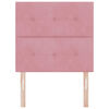 vidaXL Headboard with LED Strip Lights Adjustable Pink 90 cm Velvet