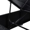 vidaXL Sun Lounger with Cushion and Tea Table Poly Rattan Black