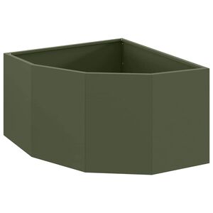 vidaXL Corner Planter Olive green 60 x 60 x 35 cm Steel