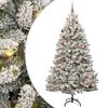 vidaXL Artificial Christmas Tree Green and White 210 cm PVC and Metal