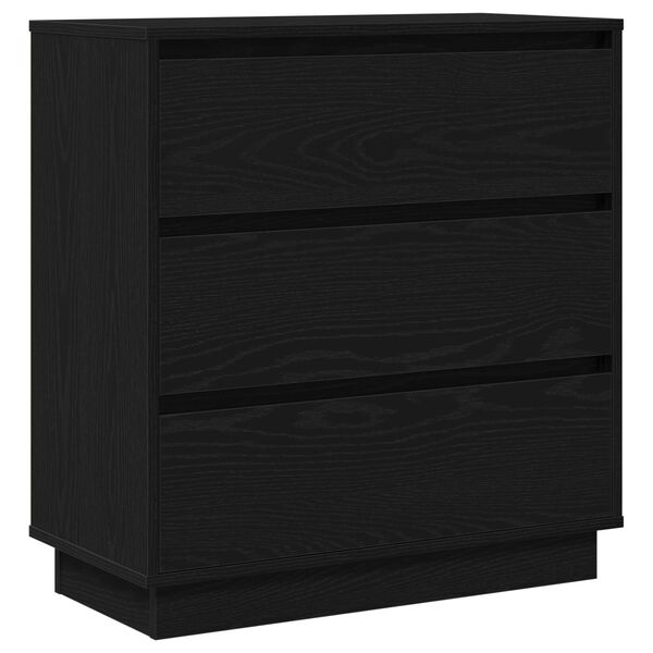 vidaXL Bedside Cabinet Black Oak 71 x 34.5 x 75 cm Engineered wood