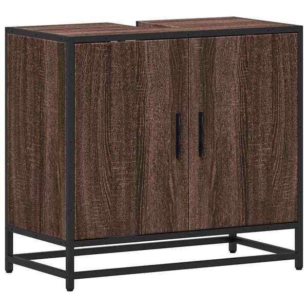 vidaXL Bathroom Sink Cabinet Brown Oak 65x33x60 cm Engineered Wood