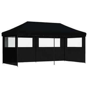 vidaXL Party Tent Black with Black Frame Oxford Fabric