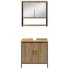 vidaXL Bathroom Furniture Set with Shelf 3 pcs Brown Engineered wood