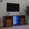 vidaXL TV Cabinet with LED Lights Old Wood 120x30x50 cm Engineered Wood