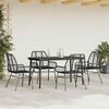 vidaXL 5 Piece Garden Dining Set Black Poly Rattan Glass