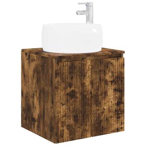 vidaXL Wall-Mounted Sink Vanity Smoked Oak 49.5 x 44.5 x 66 cm