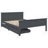 vidaXL Bed Frame without Mattress Dark Grey Solid Wood Pine 140x200 cm (322205+321990)