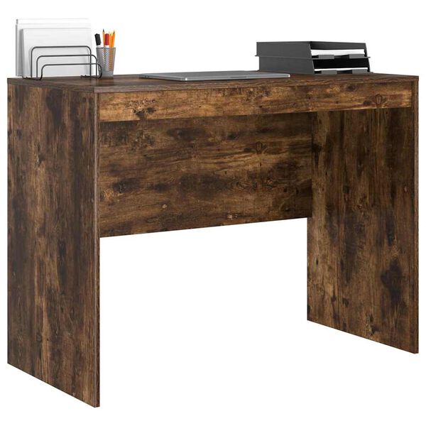 vidaXL Desk Smoked Oak 100 x 50 x 76 cm