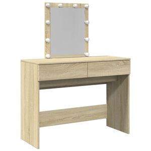 vidaXL Dressing Table with LED Sonoma Oak 100x40x130 cm
