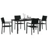 vidaXL Garden Dining Set 5 pcs Black Powder-Coated Steel