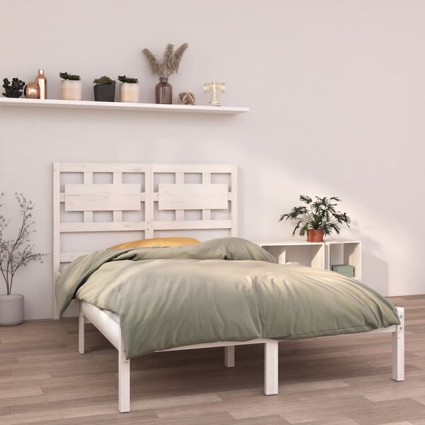 vidaXL Bed Frame without Mattress White 120x200 cm Solid Wood