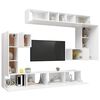 vidaXL 8 Piece TV Cabinet Set White Engineered Wood