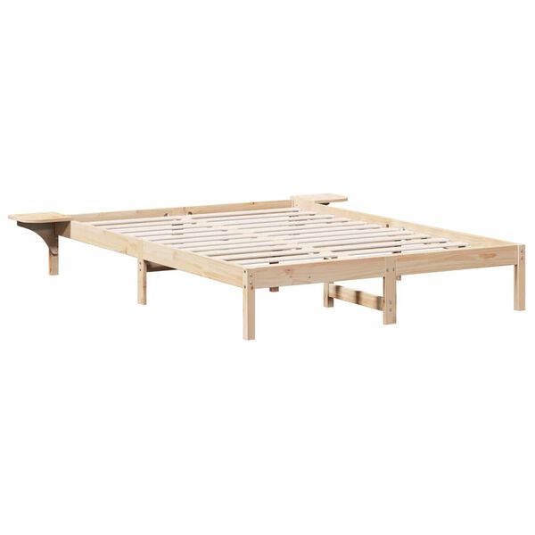 vidaXL Bed Frame Natural 140 x 200 cm Solid Pine Wood