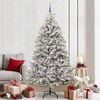 vidaXL Artificial Christmas Tree Green and White 210 cm PVC and Metal