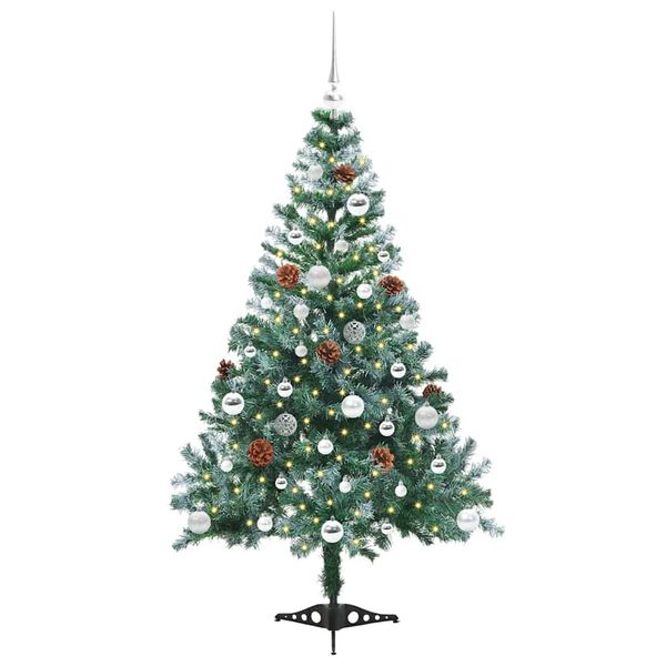vidaXL Artificial Christmas Tree with Stand Green 150 cm PVC and Steel