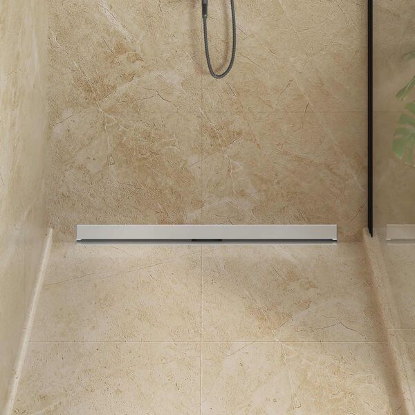 vidaXL Wall Mounted Shower Drain Silver 90 cm Stainless Steel 304