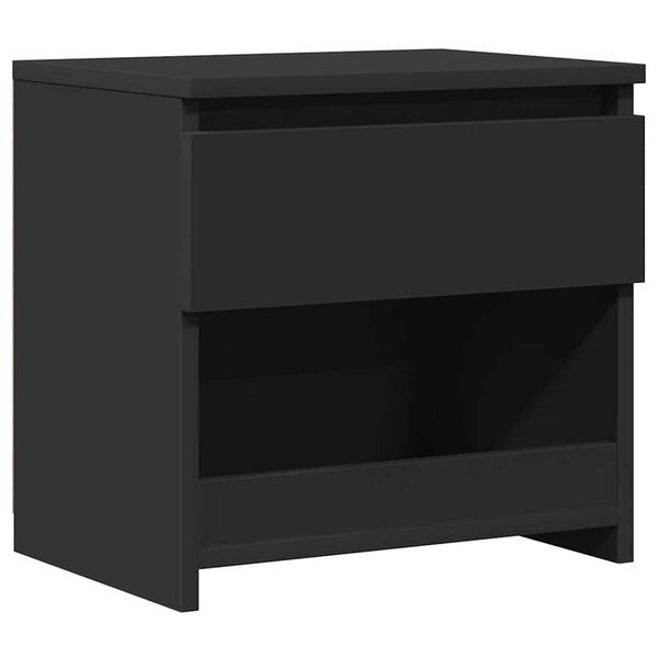 vidaXL Bedside Cabinet Black 40x30x39 cm Engineered Wood