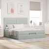 vidaXL Ottoman Bed with Mattresses Light Grey 180x200cm Velvet
