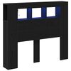 vidaXL LED Headboard Black Oak Engineered Wood