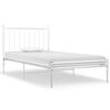 vidaXL Bed Frame without Mattress White Metal 100x200 cm