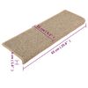 vidaXL Stair Mats 15 pcs 65x21x4 cm Dark Beige Rectangular Edge