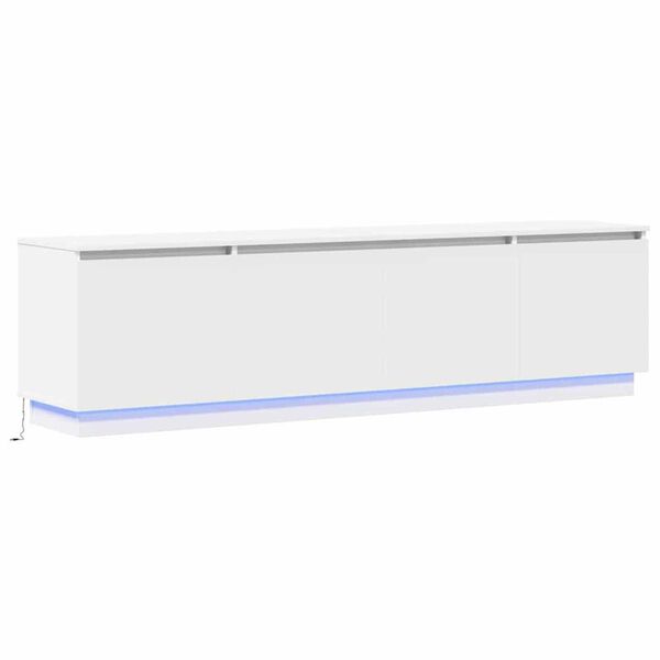 vidaXL TV cabinet with LED White 180 x 38 x 49 cm Engineered Wood