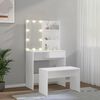 vidaXL Dressing Table Set with LED White Engineered Wood