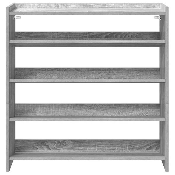 vidaXL Shoe Rack Grey Sonoma 80x25x81 cm Engineered Wood