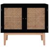 vidaXL Sideboard Black 88.5x40x80 cm MDF and Rattan
