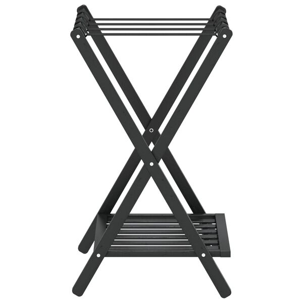 vidaXL Luggage Rack Black 68x38x58 cm Bamboo