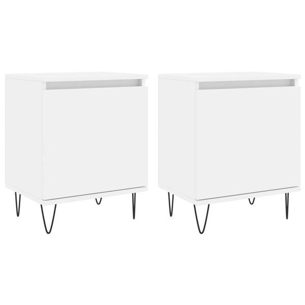 vidaXL Bedside Cabinets 2 pcs White 40x30x50 cm Engineered Wood