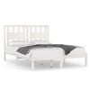 vidaXL Bed Frame without Mattress White Solid Wood Double