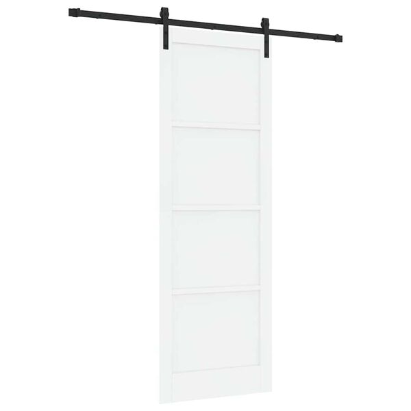 vidaXL Sliding Door White and Black 83 x 232 cm Solid Pine Wood